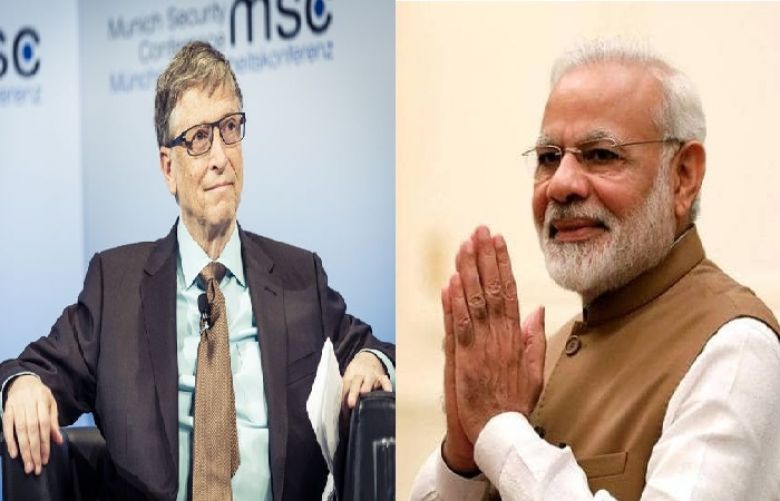 Indian Prime Minister Narendra Modi and Bill Gates