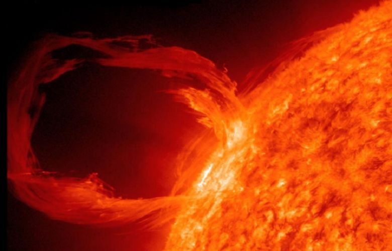 Massive solar flares can send out masses of charged subatomic particles which break through our magnetic field and affect electrical equipment.