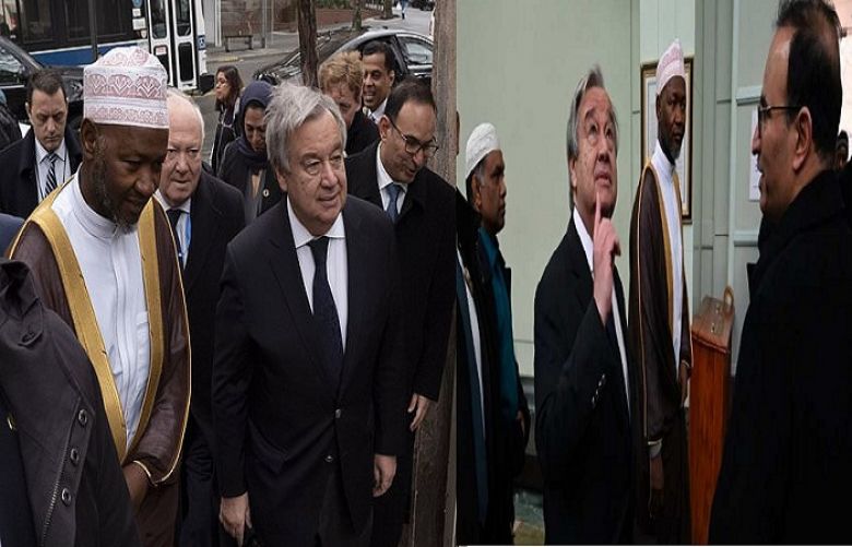 UN Secretary-General Antonio Guterres pledged to help protect religious sites during a visit to a New York Islamic center