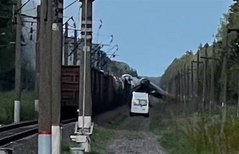 An explosive strikes a second Russian train near Ukraine