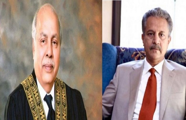Chief Justice of Pakistan Gulzar Ahmed and Karachi Mayor Waseem Akhtar