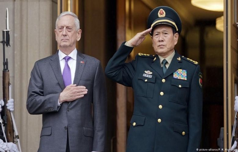 US defense chief Jim Mattis with Chinese colleague Wei Fenghe
