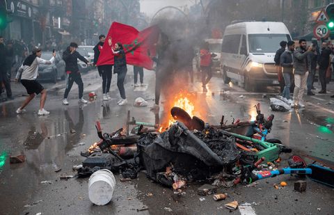 Riots in Brussels after Morocco beat Belgium in FIFA World Cup