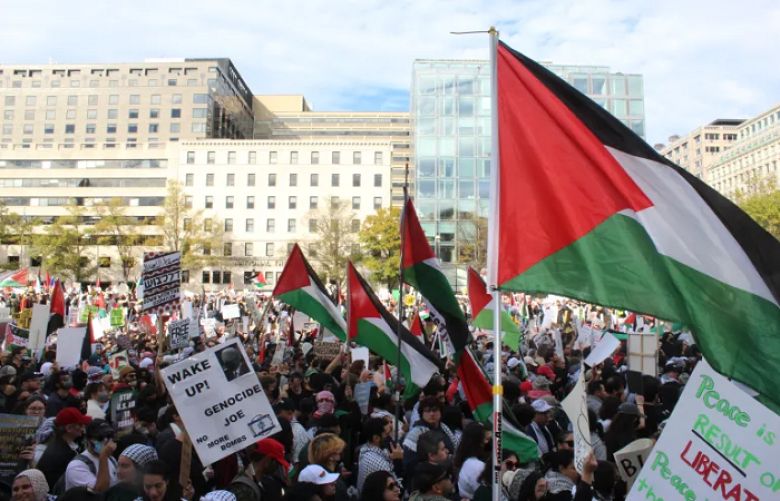 Tens of thousands march in US for Gaza ceasefire
