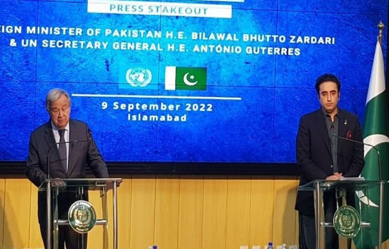 UN Secretary General Antonio Guterres and Foreign Minister Bilawal Bhutto Zardari,