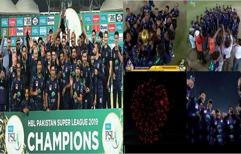 Quetta Gladiators took up the PSL4 trophy