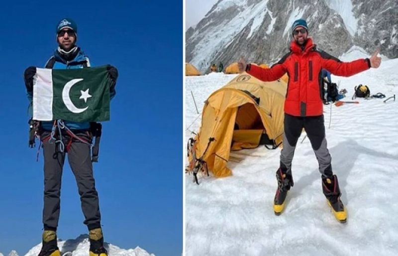 Photo of Mountaineer Abdul Joshi raises Pakistani flag on Mount Everest