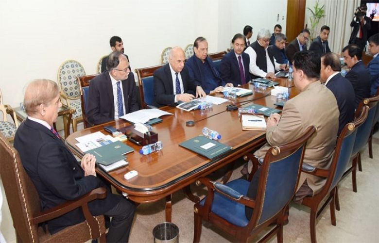 Prime Minister Shehbaz Sharif chairing a meeting in Islamabad 