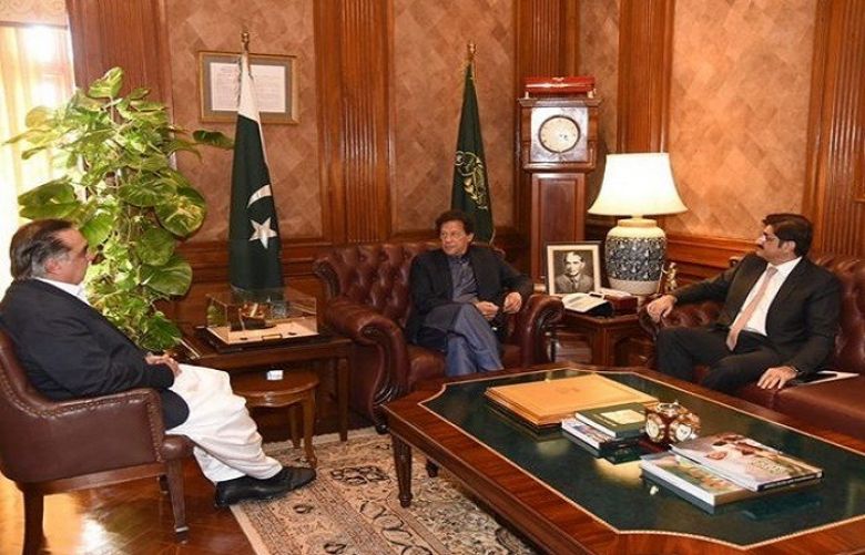 Sindh Chief Minister Murad Ali Shah and Prime Minister Imran Khan in Karachi, 