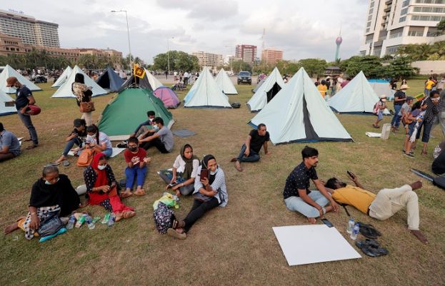 A small tent camp in Sri Lankan city becomes focus of national protests
