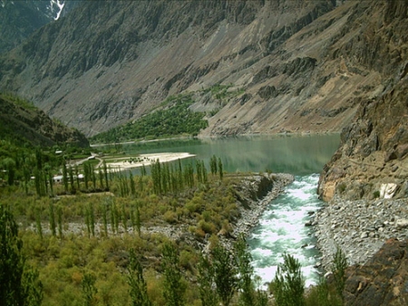 Over flow of river at distric Ghizer G.B