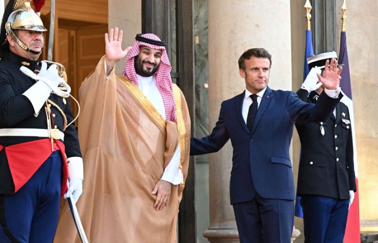 Saudi Arabia’s Crown Prince Mohammed bin Salman &amp; French President Emmanuel Macron