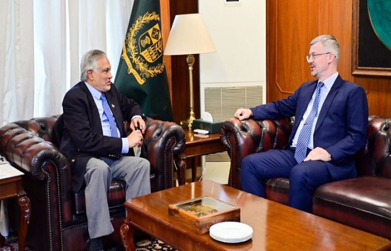 Deputy Prime Minister and Foreign Minister Senator Mohammad Ishaq Dar and Russian Ambassador to Pakistan, Albert Khorev