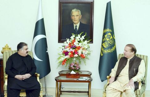 Prime Minister Nawaz Sharif and Sana ullah Zehri, CM Balouchistan 