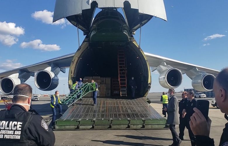 Russian plane with coronavirus medical gear lands in U.S. after Trump-Putin call