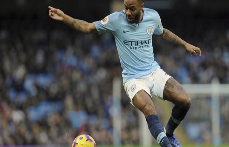 Manchester City&#039;s Raheem Sterling controls the ball during the English Premier League match between Manchester City and Bournemouth in Manchester, England, Saturday, Dec 1, 2018 