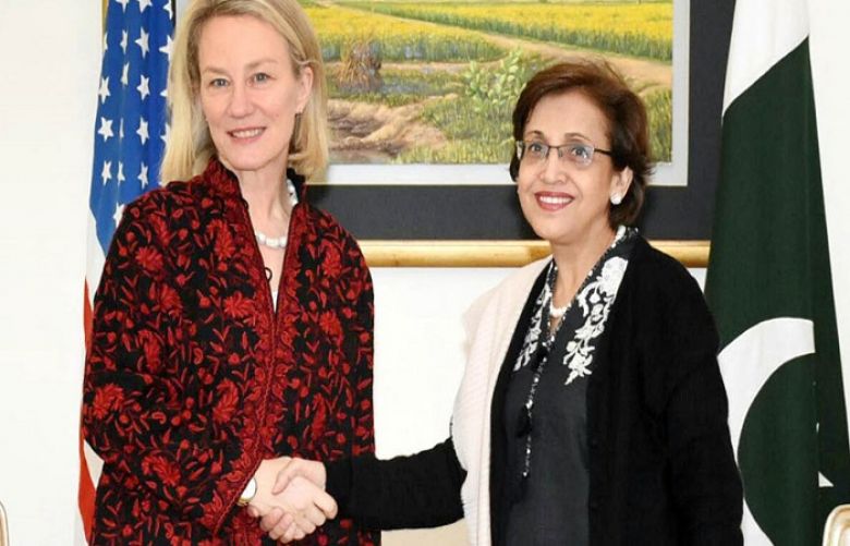 United States Alice Wells while meets Foreign Secretary Tehmina Janjua