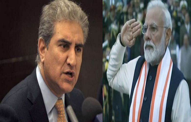 Foreign Minister Shah Mehmood Qureshi and Indian Prime Minister Narendra Modi