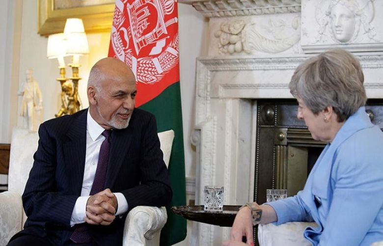Afghan President Ashraf Ghani and British PM May