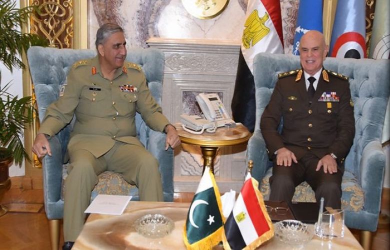 Chief of Army Staff (COAS) General Qamar Javed Bajwa calls on General Mohamed Zaki, Commander in Chief of Egyptian Armed Forces