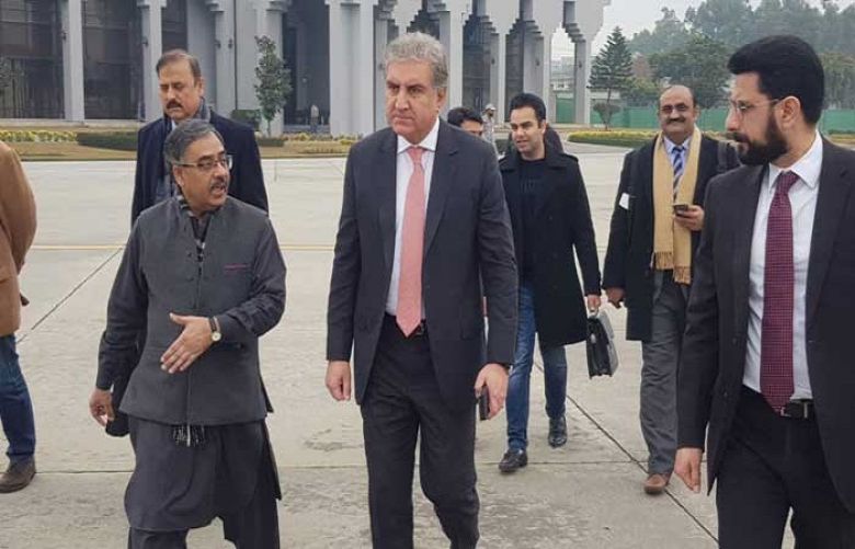 Foreign Minister Shah Mehmood Qureshi arrived in Tehran