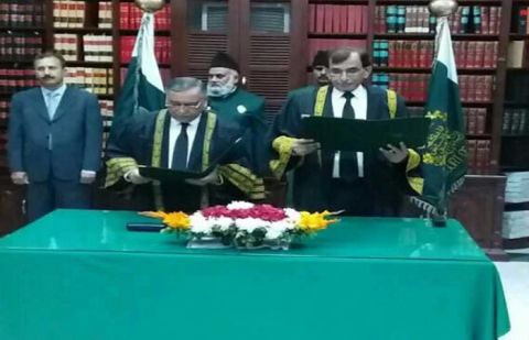 Justice Asif Khosa takes oath as acting CJP