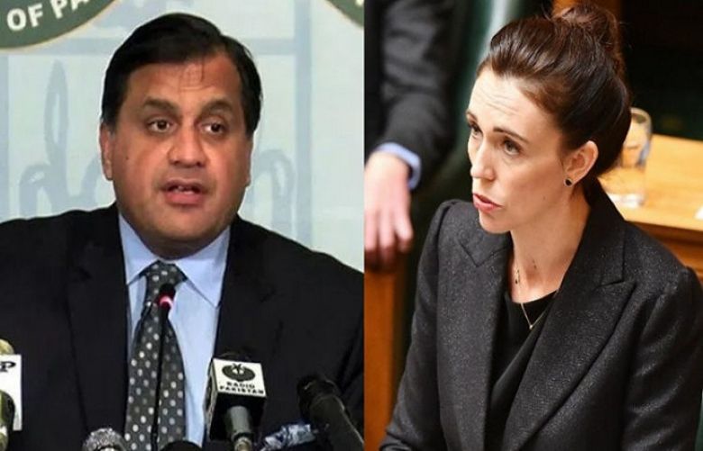 Foreign Office Spokesman Dr Mohammad Faisal and New Zealand’s Prime Minister Jacinda Ardern