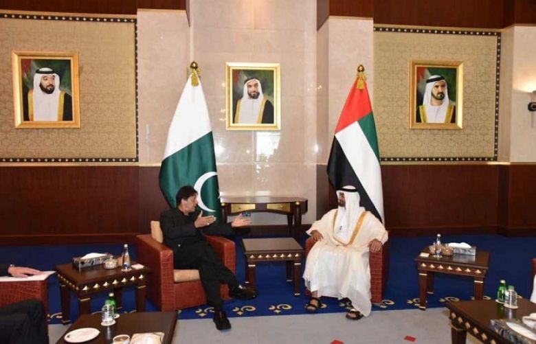 Prime Minister Imran Khan on Sunday met with Crown Prince of Abu Dhabi Sheikh Mohammed bin Zayed Al Nahyan in Dubai.