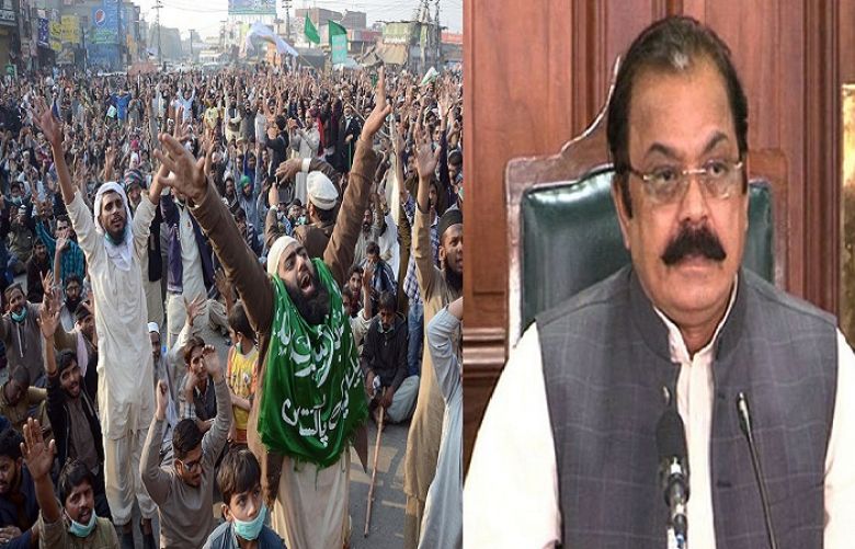 Lahore, demanding Law Minister Rana Sanaullah’s resignation