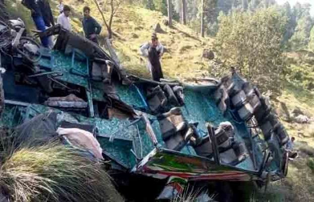 coach plunges into ravine in Azad Kashmir