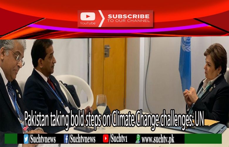 Executive Secretary United Nations  Ms Patricia Espinosa and advisor to Prime Minister on Climate Change Malik Amin Aslam
