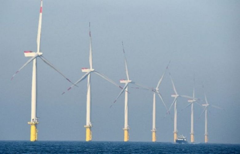 Arkona´s 60 turbines tower out of Baltic between German island of Ruegen and Swedish