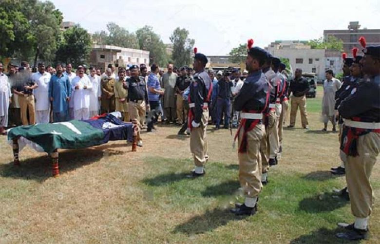 Funeral prayers of martyred officer offered at Police Line Rawalpindi