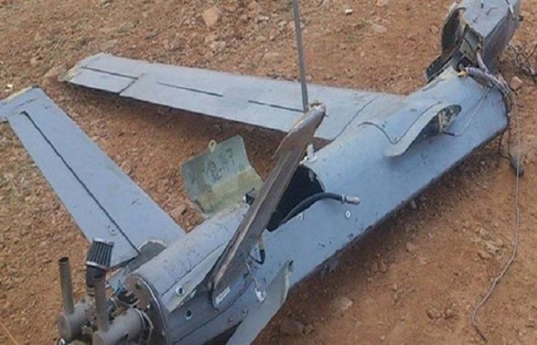 This file picture shows the wreckage of a reconnaissance unmanned aerial vehicle shot down by Yemeni forces in an unidentified location in Yemen. 