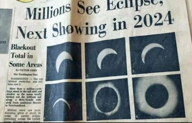 US newspaper's 1970 solar eclipse prediction for 2024 comes true