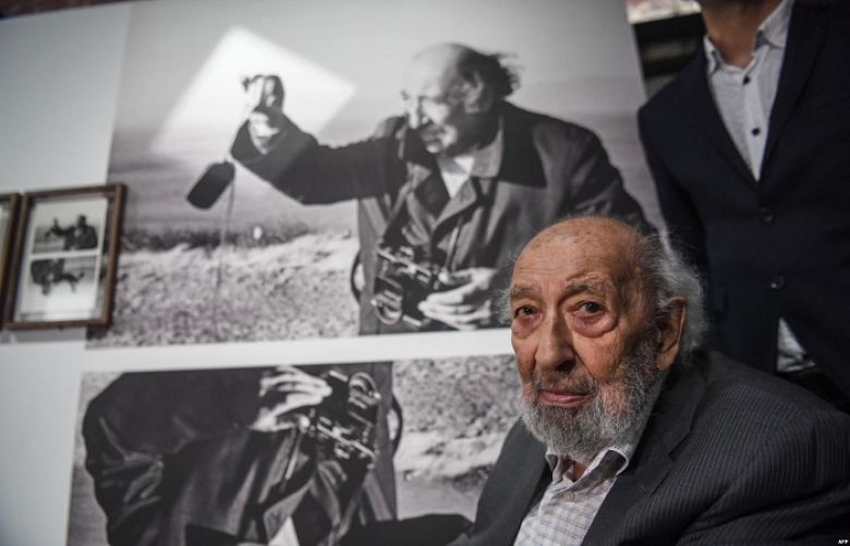 Turkish photographer Ara Guler looks on during the opening of Ara Guler museum, Aug. 16, 2018 in Istanbul. A photographer of the world, Guler was best known for his photos of his native Istanbul.