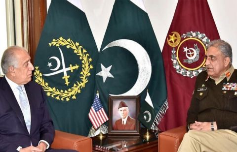 US Special Representative for Afghanistan Reconciliation Zalmay Khalilzad meets Chief of Army Staff General Qamar Javed Bajwa