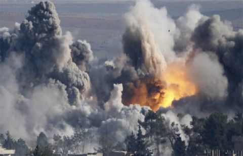 Smoke rises in the Syrian town of Kobani after a US airstrikes targets ISIL terrorists there.