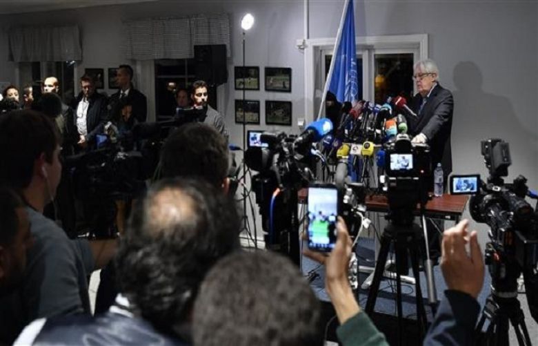 UN Special Envoy for Yemen Martin Griffiths speaks during a press conference at the Johannesburg Palace in Stockholm, Sweden, December 10, 2018. 