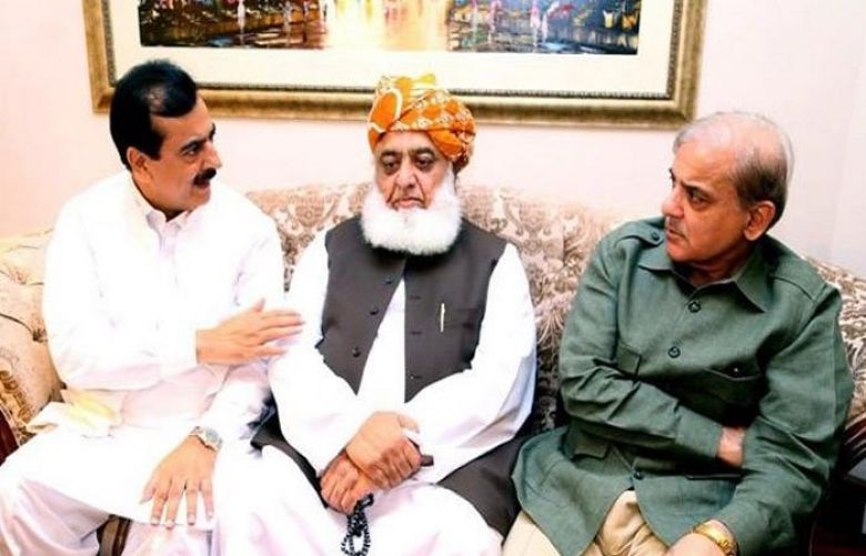 Shehbaz Sharif, Maulana Fazlur Rehman and Yousuf Raza Gilani
