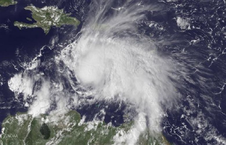Satellite image released on September 30, 2016 shows Hurricane Matthew in the Caribbean Sea on September 29, 2016.