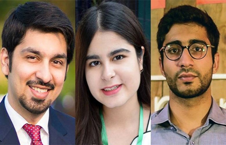  three young Pakistanis with Queen&#039;s Young Leaders Awards
