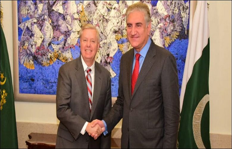 US Senator Lindsey Graham called on Foreign Minister Shah Mahmood Qureshi at the Foreign Office