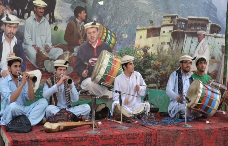 Folk musicians from Gilgit-Baltistan at the annual Lok Mela,