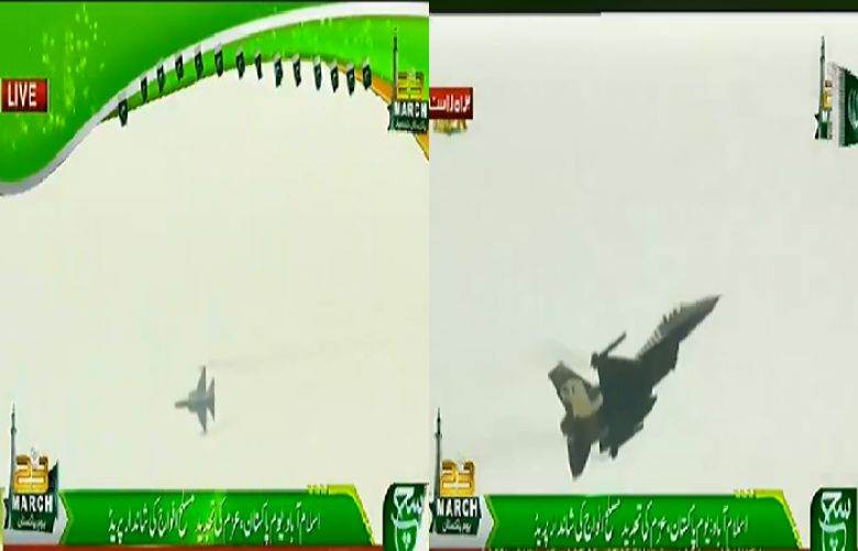 Chief of Air Staff Air Chief Marshal Mujahid Anwar Khan led a fly-past at the Pakistan Day joint military parade 