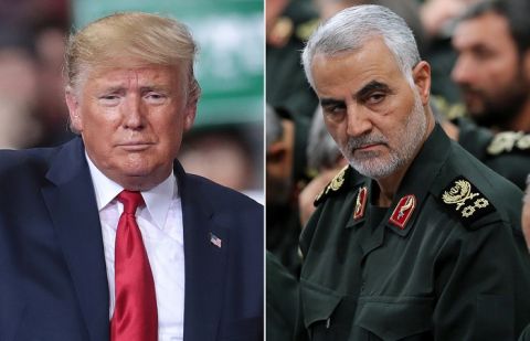 US President Donald Trump and  US assassinated General Qassem Soleimani