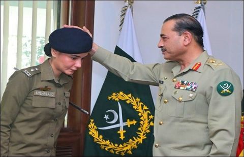 Chief of Army Staff (COAS) General Asim Munir and Lahore Gulberg Circle Assistant Superintendent of Police (ASP) Syeda Shehrbano Naqvi