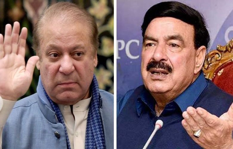 Interior Minister Sheikh Rashid offers Nawaz Sharif to send papers at home
