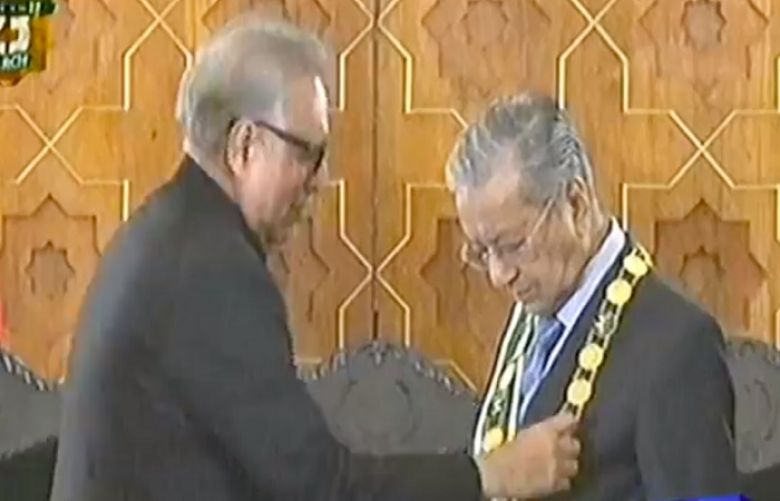 Malaysian PM Mahathir Mohamad conferred highest civil award Nishan-e-Pakistan