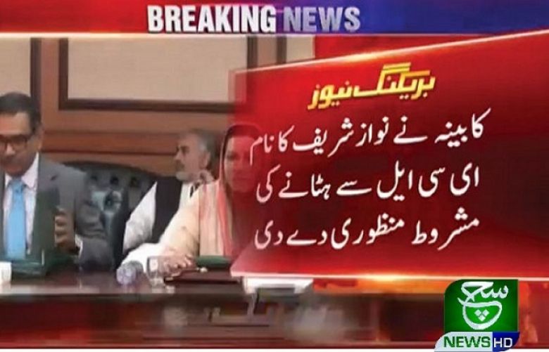 Federal Cabinet gives approval to remove Nawaz&#039;s name from ECL